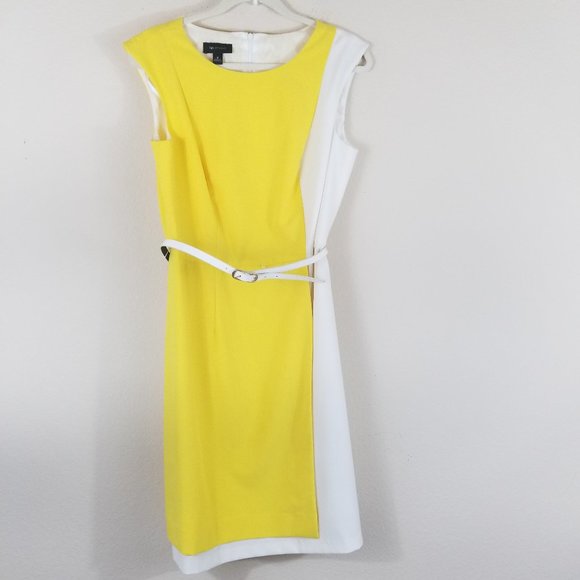 AB Studio Dresses & Skirts - 4/20 AB STUDIO SIZE 12 WHITE & YELLOW COLOR BLOCK DRESS